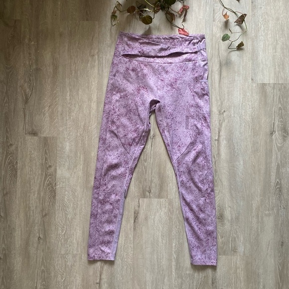 Gymshark Chalk Leggings Mallow Purple Splatter size medium - Picture 1 of 9